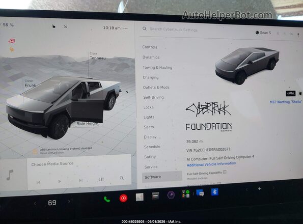 7G2CEHED9RA002671 2024 TESLA CYBERTRUCK Gray Вид задніх сидінь