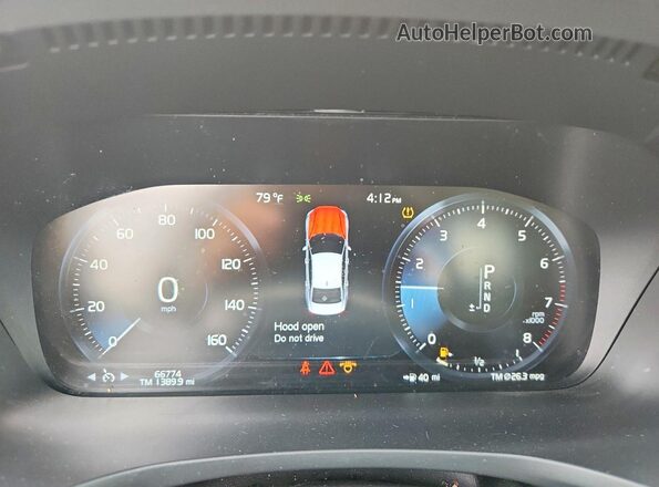 7JR102FK9LG039448 2020 VOLVO S60 Black Widok zestawu wskaźników