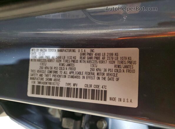 7MMVABBM7RN183752 2024 MAZDA CX-5 Blue Widok naklejki z numerem VIN