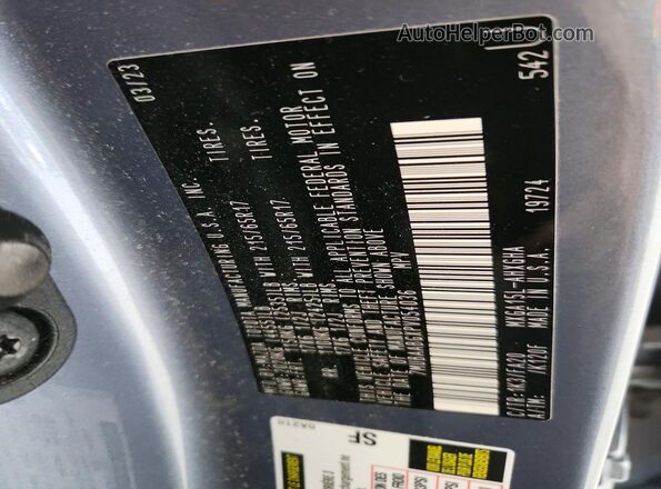 7MUBAABGXPV054036 2023 TOYOTA COROLLA Gray Вид підкапотного простору