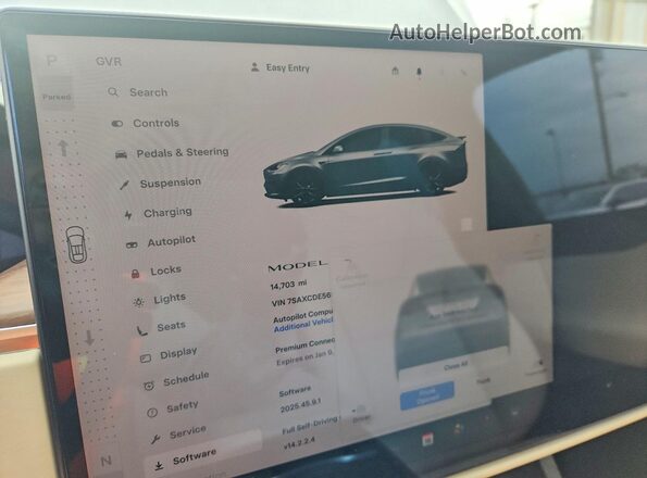 7SAXCDE56SF463608 2025 TESLA MODEL Серебряный Вид щитка приборов