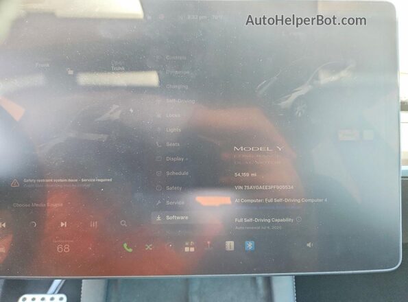 7SAYGAEE3PF905534 2023 TESLA MODEL Charcoal Вид щитка приладів