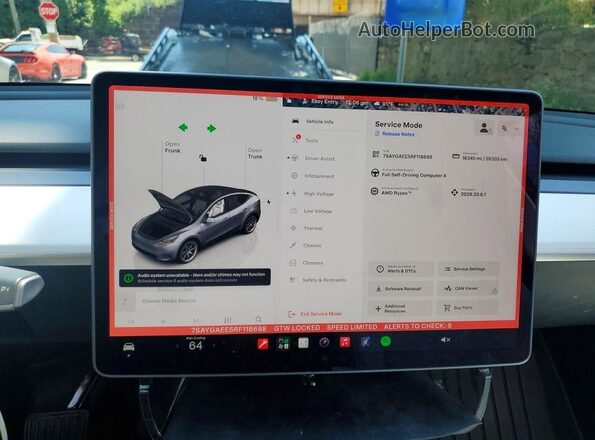 7SAYGAEE5RF118698 2024 TESLA MODEL Gray Widok zestawu wskaźników