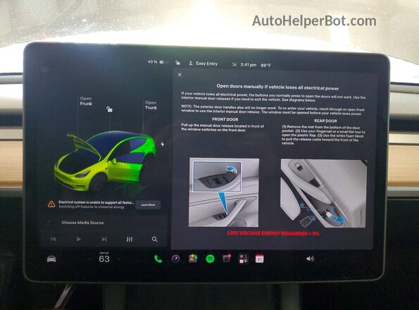 7SAYGAEE5SF287464 2025 TESLA MODEL Gray Vista del cuadro de instrumentos