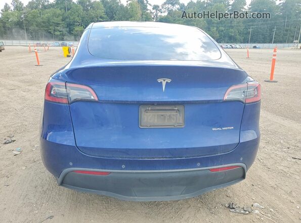 7SAYGAEE6NF426201 2022 TESLA MODEL Blue Widok z tyłu