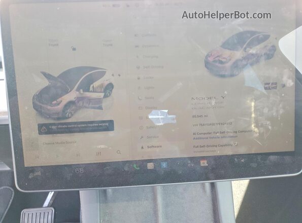 7SAYGAEE7PF624613 2023 TESLA MODEL Белый Вид щитка приборов
