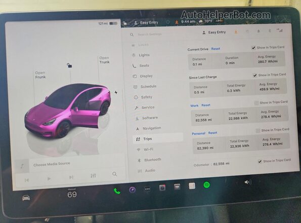 7SAYGAEE9NF519875 2022 TESLA MODEL Charcoal ხელსაწყოთა პანელის ხედი