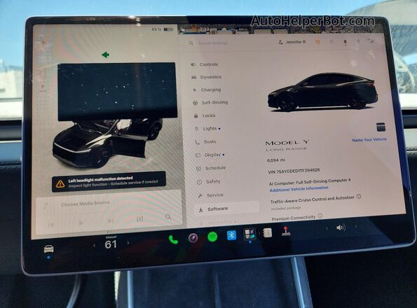 7SAYGDED1TF394828 2026 TESLA MODEL Черный Вид щитка приборов