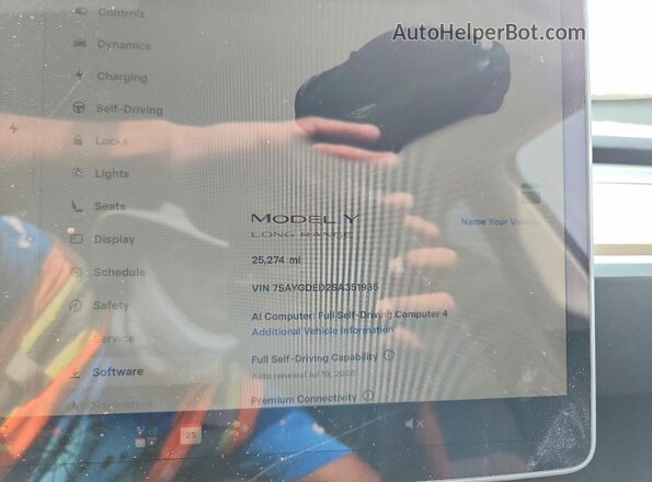 7SAYGDED2SA351935 2025 TESLA MODEL Белый Вид щитка приборов