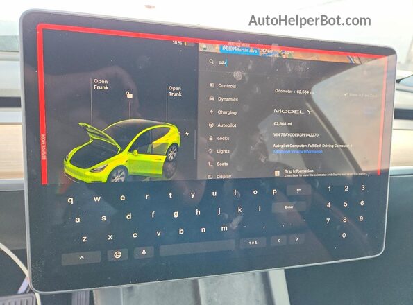 7SAYGDED3PF942270 2023 TESLA MODEL Gray Вид щитка приладів