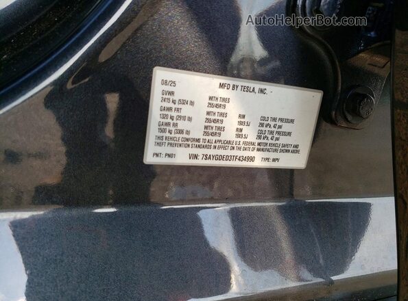 7SAYGDED3TF434990 2026 TESLA MODEL Charcoal Vista del compartimento del motor