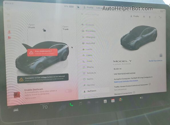 7SAYGDED4SF242248 2025 TESLA MODEL Серый Вид щитка приборов