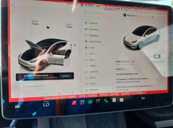 7SAYGDED4SF276965 2025 TESLA MODEL Белый Вид щитка приборов