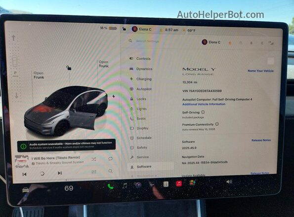 7SAYGDED6TA430588 2026 TESLA MODEL Silver Widok zestawu wskaźników