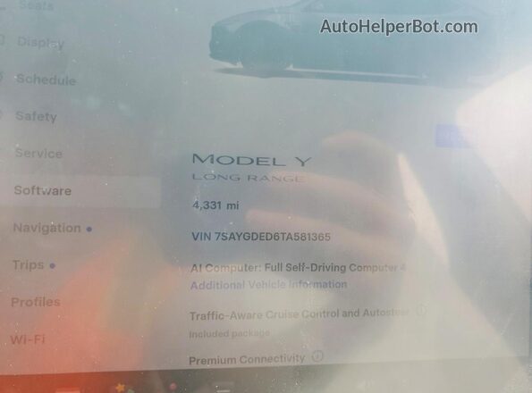7SAYGDED6TA581365 2026 TESLA MODEL Silver Widok zestawu wskaźników