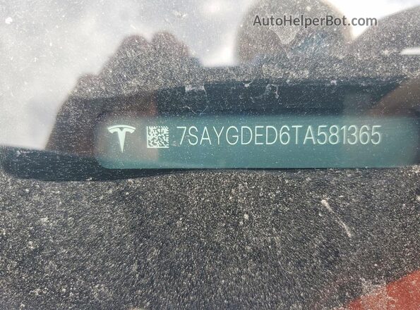 7SAYGDED6TA581365 2026 TESLA MODEL Silver Widok naklejki z numerem VIN