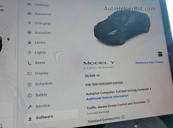 7SAYGDED8RF230355 2024 TESLA MODEL Black Widok zestawu wskaźników