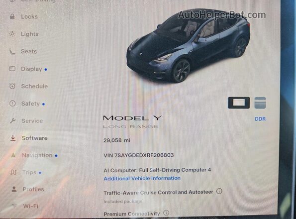 7SAYGDEDXRF206803 2024 TESLA MODEL Угольный Вид щитка приборов
