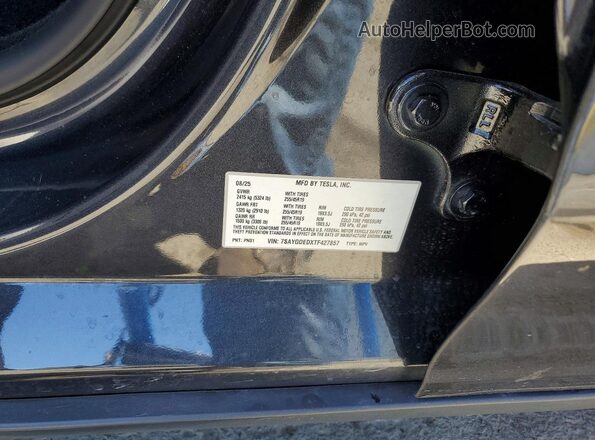 7SAYGDEDXTF427857 2026 TESLA MODEL Charcoal Вид наклейки з VIN-кодом