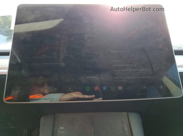 7SAYGDEE0PA030475 2023 TESLA MODEL Charcoal ხელსაწყოთა პანელის ხედი