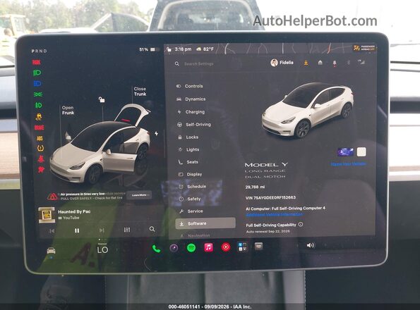 7SAYGDEE0RF152663 2024 TESLA MODEL Y Белый Вид задних сидений