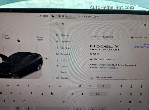 7SAYGDEE0TA588174 2026 TESLA MODEL Черный Вид щитка приборов
