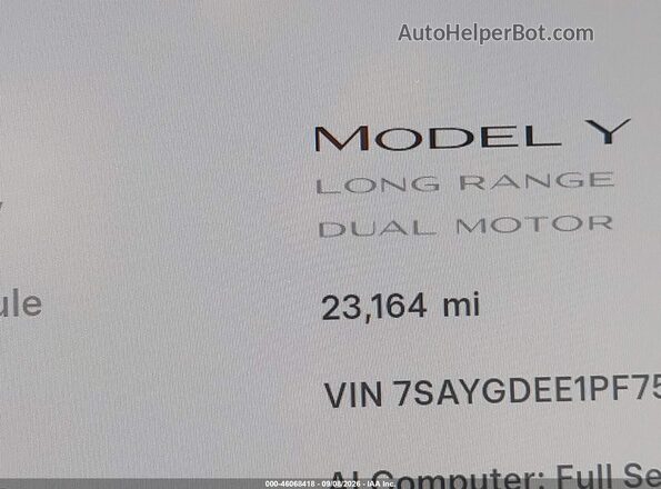 7SAYGDEE1PF751648 2023 TESLA MODEL Y White 