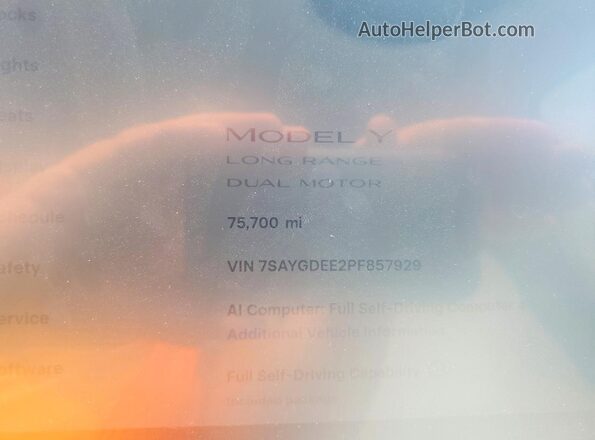 7SAYGDEE2PF857929 2023 TESLA MODEL Синий Вид щитка приборов