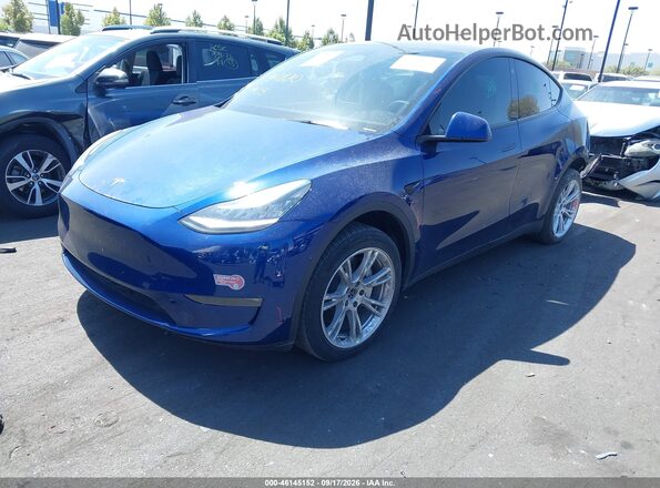 7SAYGDEE3PA094011 2023 TESLA MODEL Y Blue Առջևի ձախ երեք քառորդ տեսարան