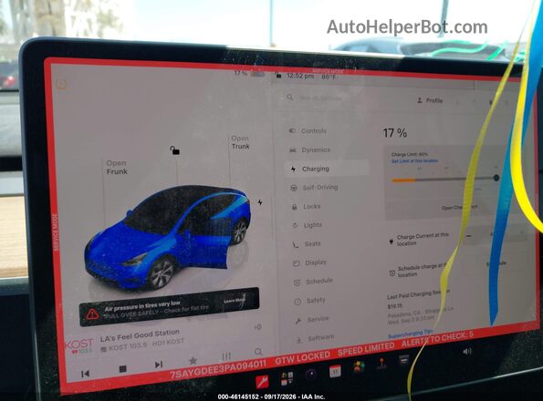 7SAYGDEE3PA094011 2023 TESLA MODEL Y Blue 