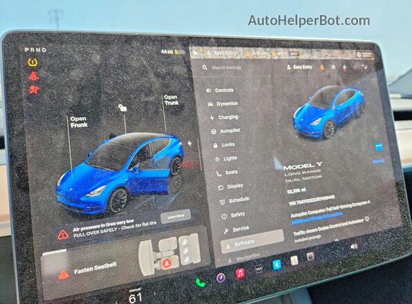7SAYGDEE3RF068448 2024 TESLA MODEL Синий Вид щитка приборов