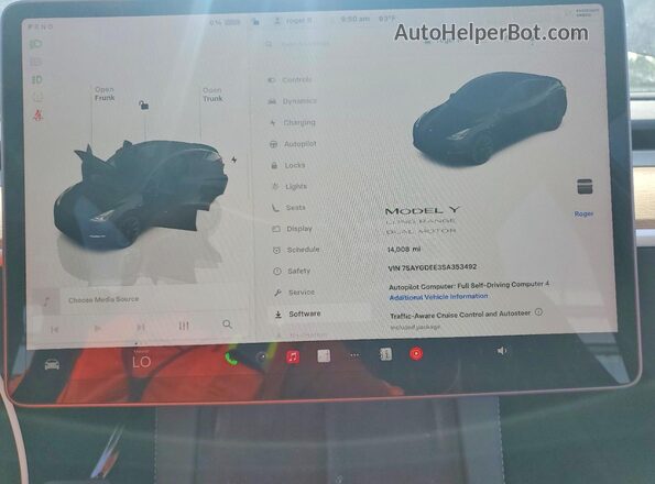 7SAYGDEE3SA353492 2025 TESLA MODEL Black ხელსაწყოთა პანელის ხედი