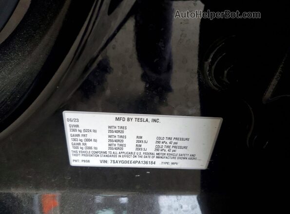 7SAYGDEE4PA136184 2023 TESLA MODEL Black Շարժիչի բաժամունքի տեսք