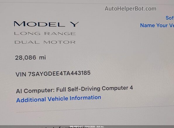 7SAYGDEE4TA443185 2026 TESLA MODEL Y Pewter 