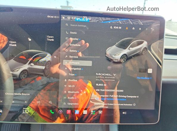 7SAYGDEE5RF202280 2024 TESLA MODEL Gray Սարքավորումների վահանակի տեսք