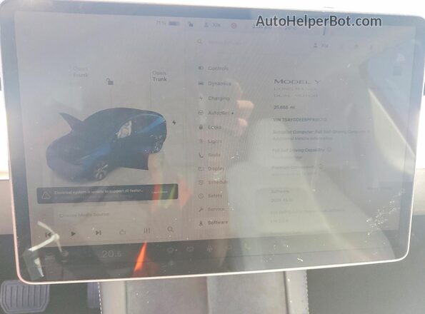 7SAYGDEE6PF939212 2023 TESLA MODEL Blue ხელსაწყოთა პანელის ხედი