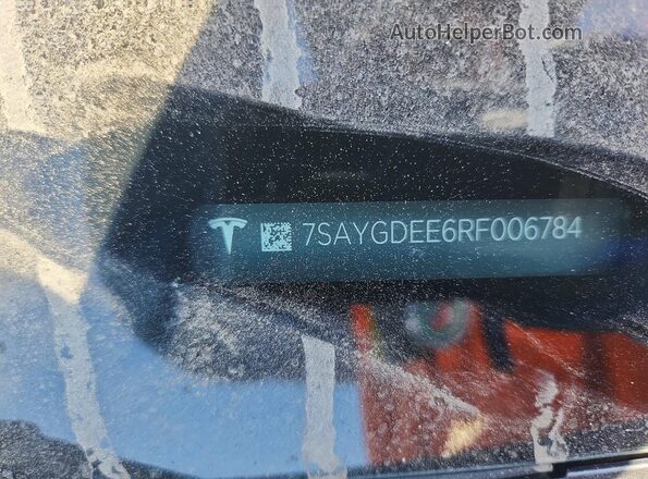 7SAYGDEE6RF006784 2024 TESLA MODEL Charcoal VIN կոդի պիտակի տեսք