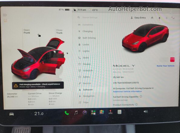 7SAYGDEE6SF225072 2025 TESLA MODEL Красный 