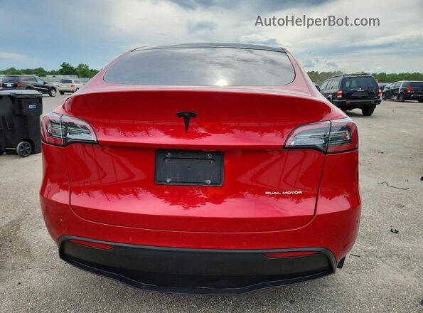7SAYGDEE7NF342566 2022 TESLA MODEL Red Vista trasera