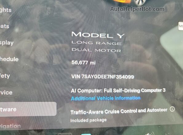7SAYGDEE7NF354099 2022 TESLA MODEL Red Вид щитка приладів