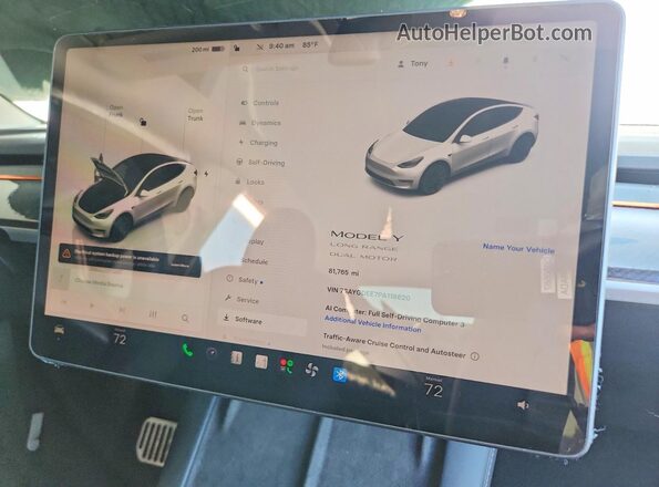 7SAYGDEE7PA118620 2023 TESLA MODEL Белый Вид щитка приборов