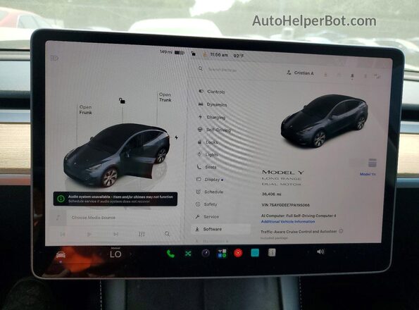 7SAYGDEE7PA195066 2023 TESLA MODEL Угольный Вид щитка приборов