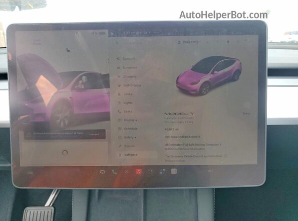 7SAYGDEE8PA100675 2023 TESLA MODEL White Vista del cuadro de instrumentos