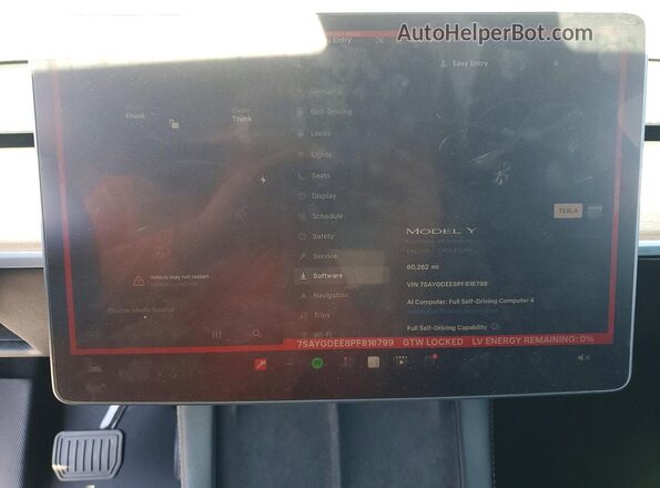7SAYGDEE8PF816799 2023 TESLA MODEL Black Սարքավորումների վահանակի տեսք