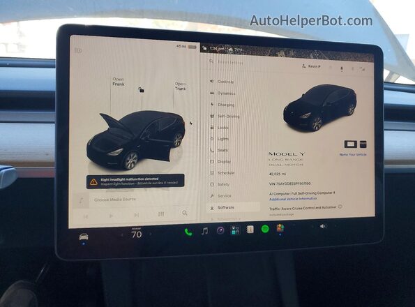 7SAYGDEE8PF901190 2023 TESLA MODEL Черный Вид щитка приборов