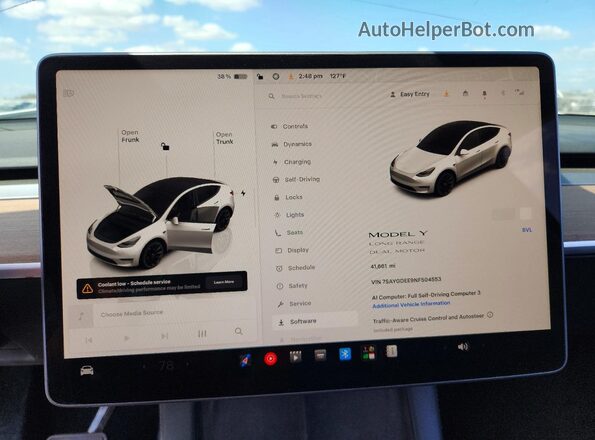 7SAYGDEE9NF504553 2022 TESLA MODEL White Вид щитка приладів