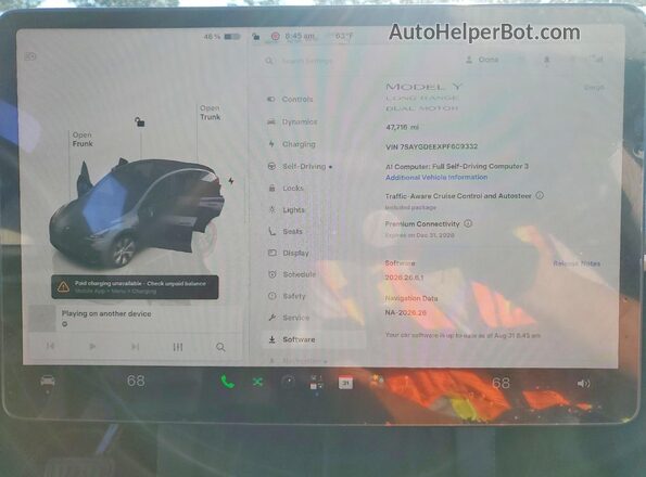7SAYGDEEXPF609332 2023 TESLA MODEL Gray Instrument cluster view