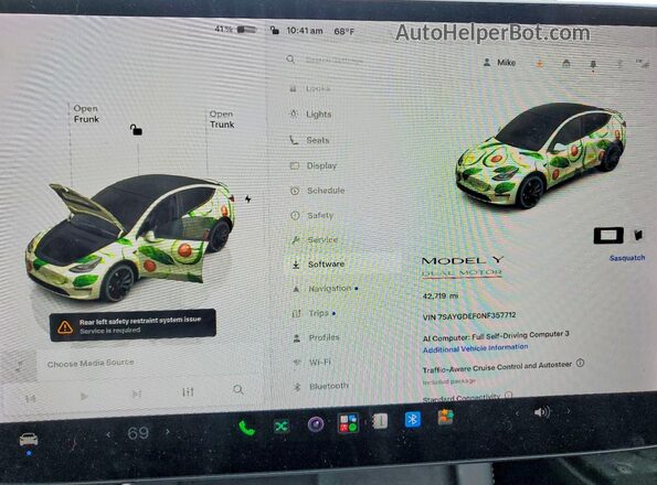 7SAYGDEF0NF357712 2022 TESLA MODEL Синий Вид щитка приборов