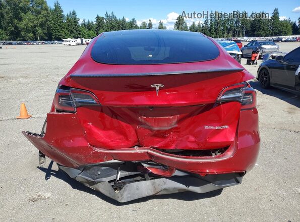 7SAYGDEF0SF259534 2025 TESLA MODEL Red უკანა ხედი