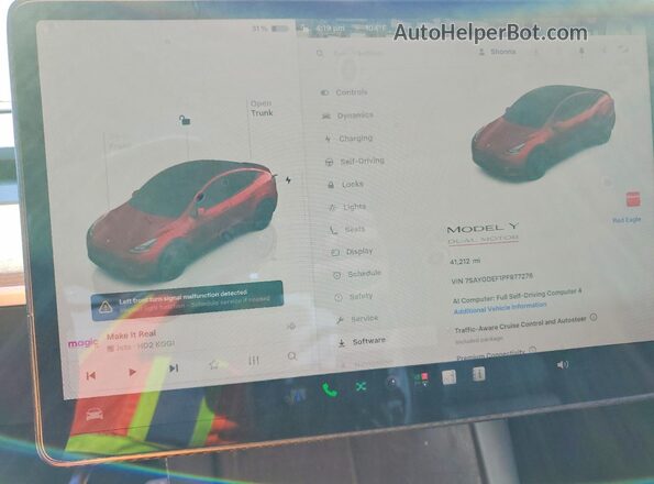 7SAYGDEF1PF977276 2023 TESLA MODEL Red Вид щитка приладів
